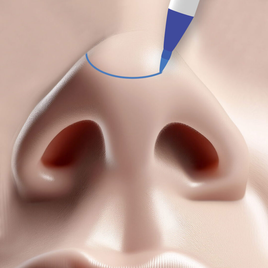 鼻尖部人工真皮のデザイン