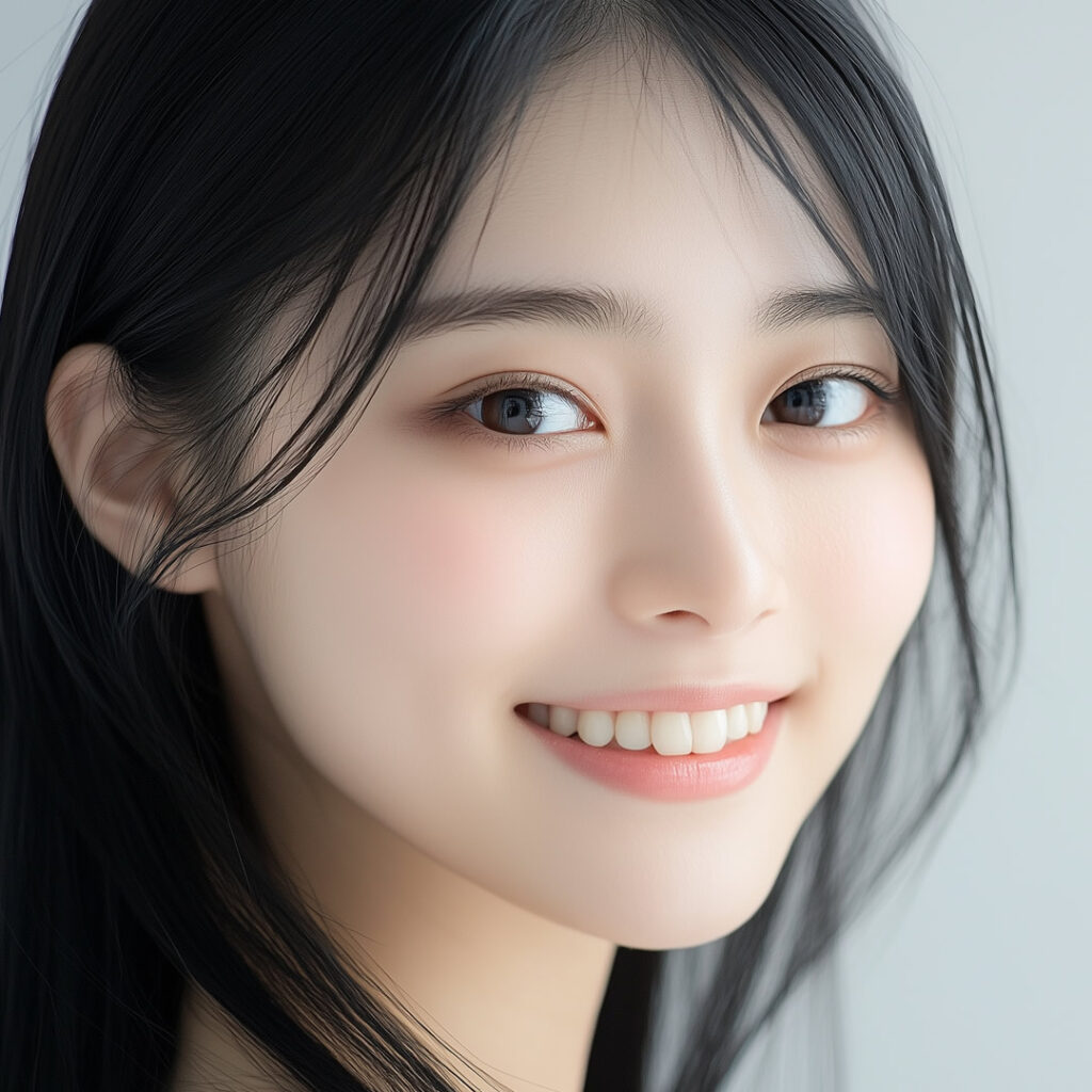 口角が上がっている女性